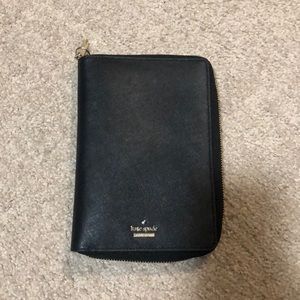 Kate Spade black leather planner/folio/wallet